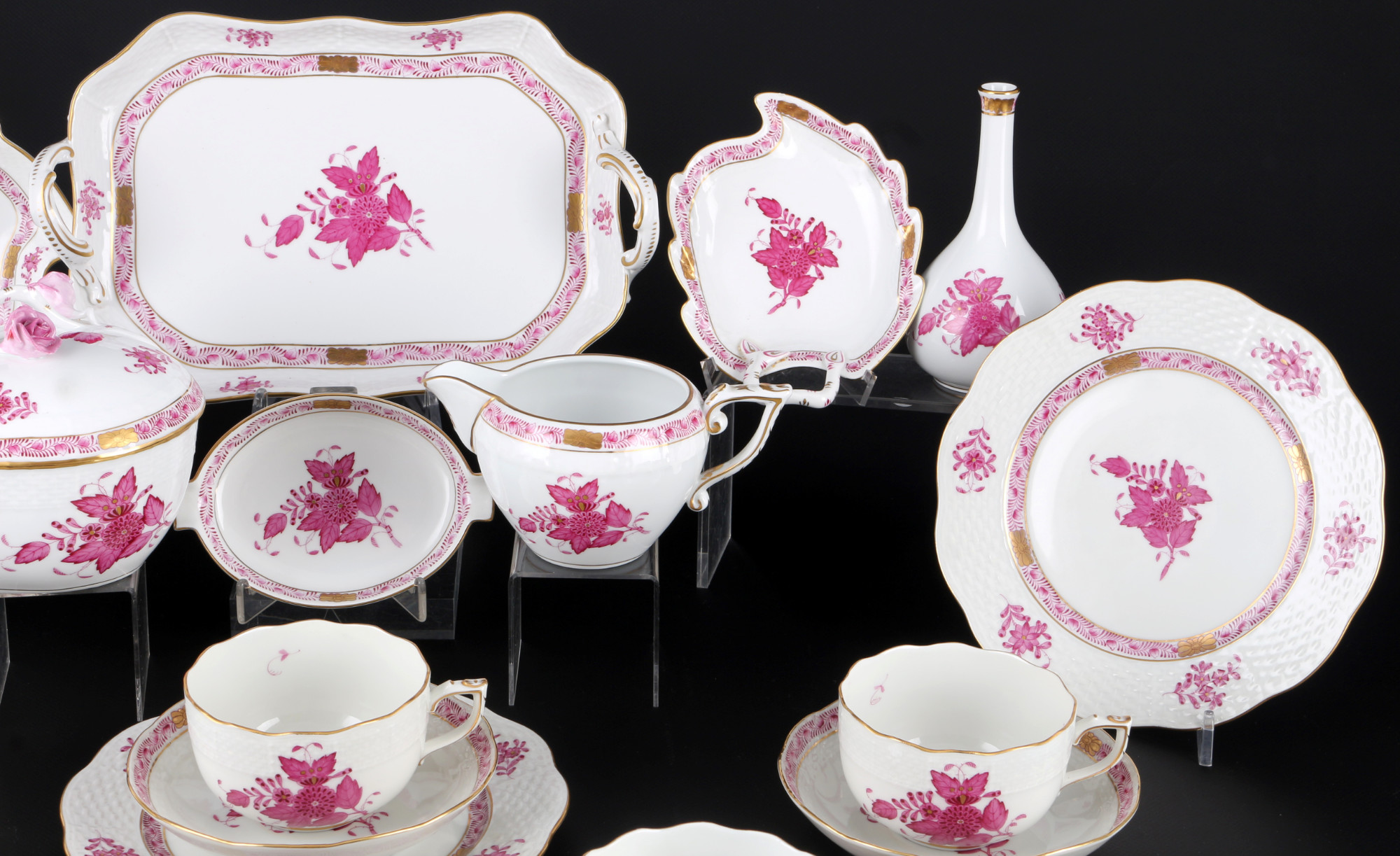 Herend Apponyi Purple tea set for 6 persons, Teeset für 6 Personen, - Image 3 of 5