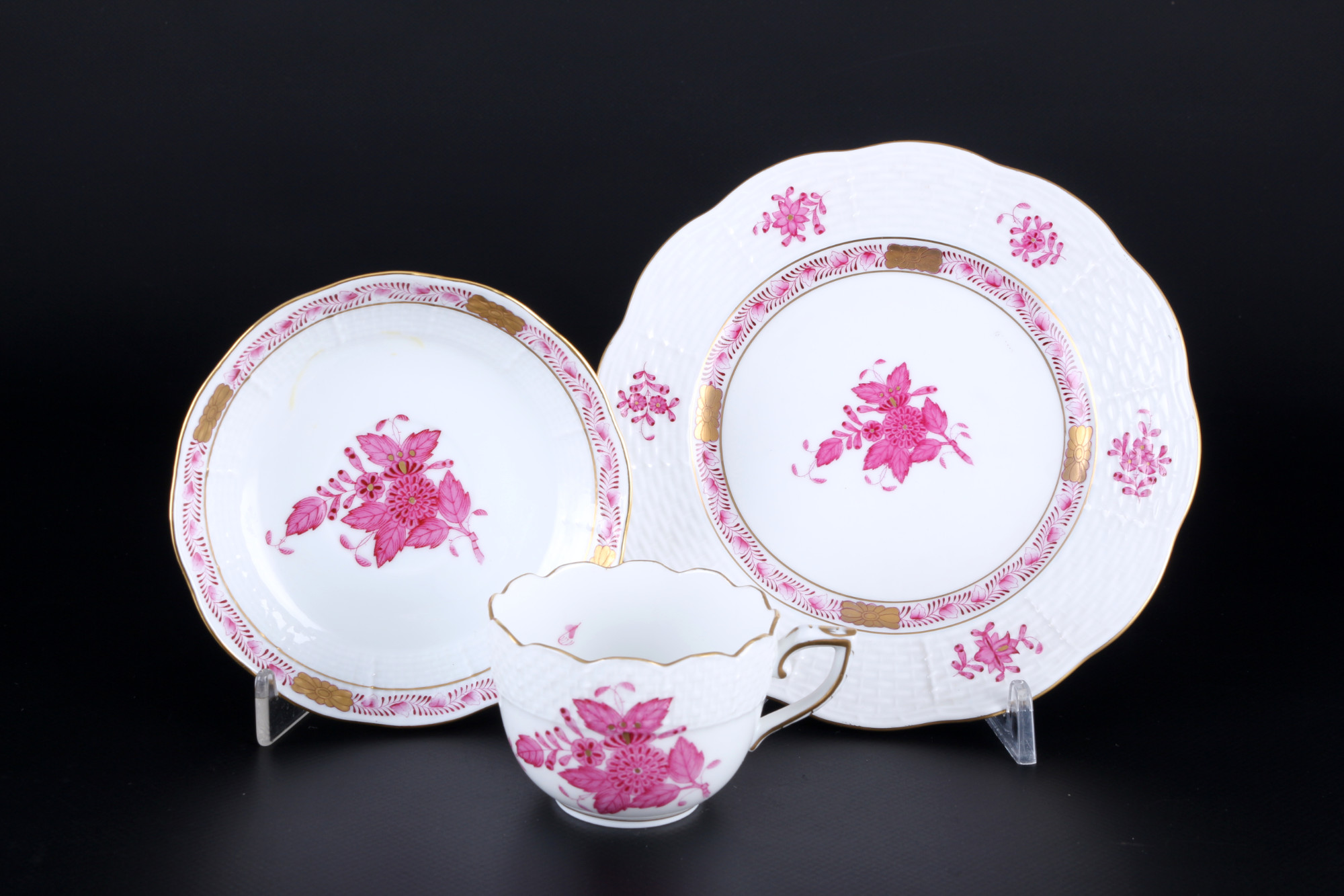 Herend Apponyi Purple mocha coffee set for 6 persons, Mokkaset, - Image 2 of 4