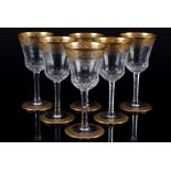St. Louis Thistle Gold 6 Weingläser No. 4, wine glasses,