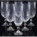 925 Silber 6 Gläser, Hermann Bauer, crystal silver glasses,