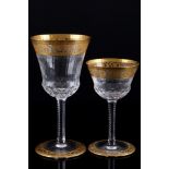 St. Louis Thistle Gold Weinglas No. 3 & Sherryglas, wine & sherry glass,