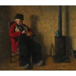 Wilhelm Gdanietz (1893-1969) niederländischer Pfeifenraucher in Stube, dutch pipe smoker in parlor,