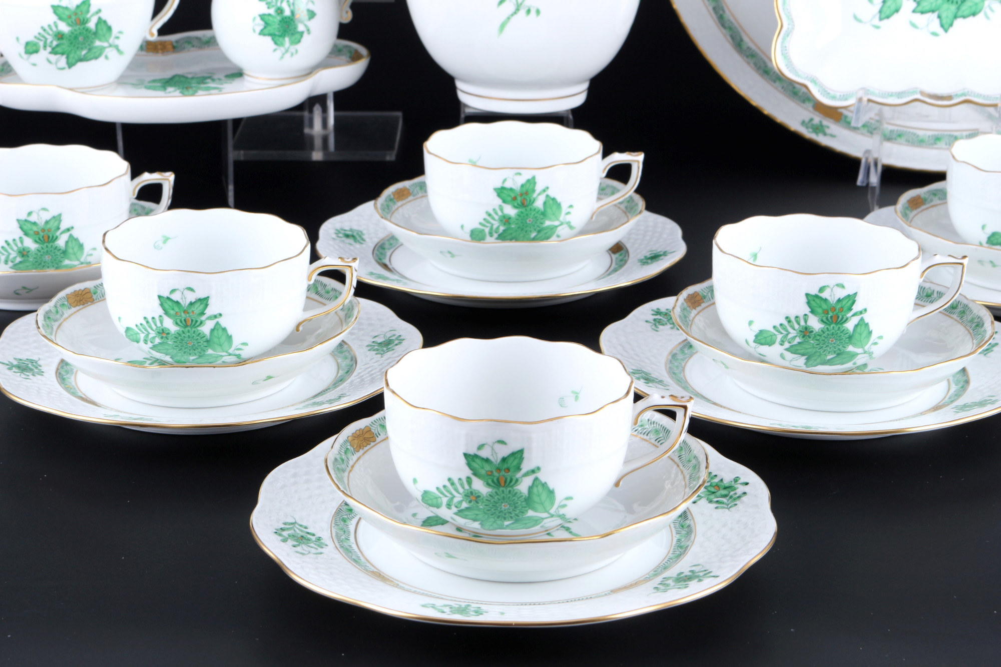 Herend Apponyi Vert tea service for 6 persons, Teeservice für 6 Personen, - Image 4 of 5
