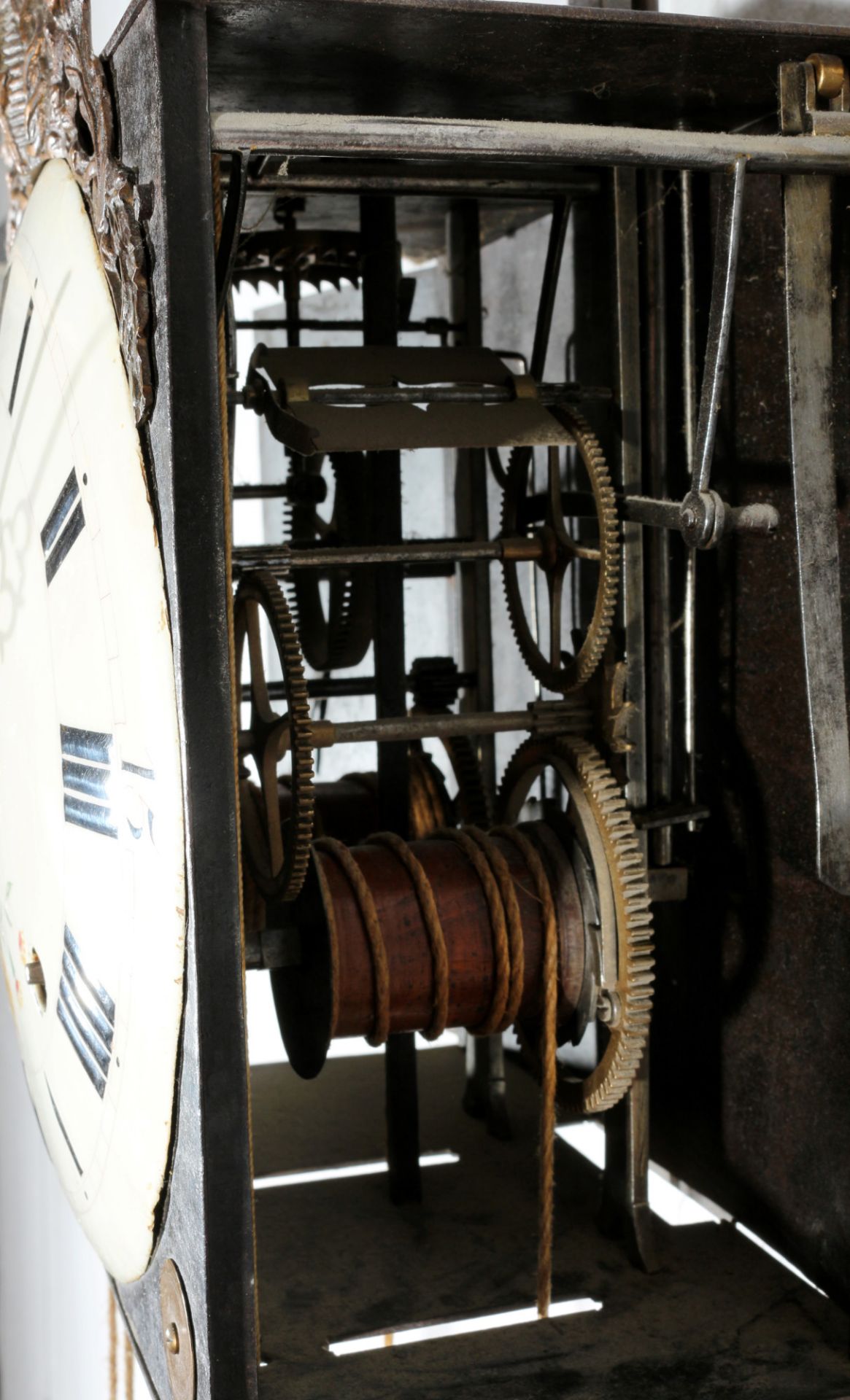 Hähnchenuhr Comtoise Frankreich um 1800, french comtoise rooster clock, - Bild 4 aus 6