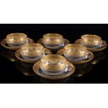 St. Louis Thistle Gold 6 Tassen mit Untertassen, cups with saucers,