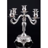 925 Silber großer Kerzenständer mit Rosendekor, 5-flammig, sterling silver large candelabra,