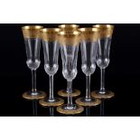 St. Louis Thistle Gold 6 Champagnerflöten, champagne flutes,