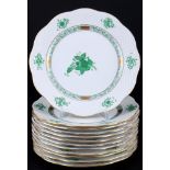 Herend Apponyi Vert 12 Kuchenteller, dessert plates,