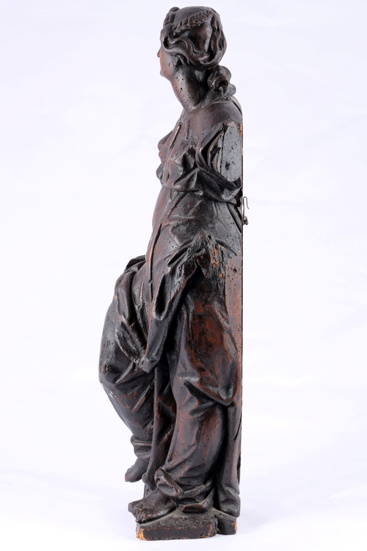 Holzskulptur 18./19. Jahrhundert Frauenfigur, wooden sculpture woman 18/19th century, - Bild 4 aus 5