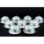 Herend Apponyi Vert 9 Suppentassen mit Deckel, soup cups,