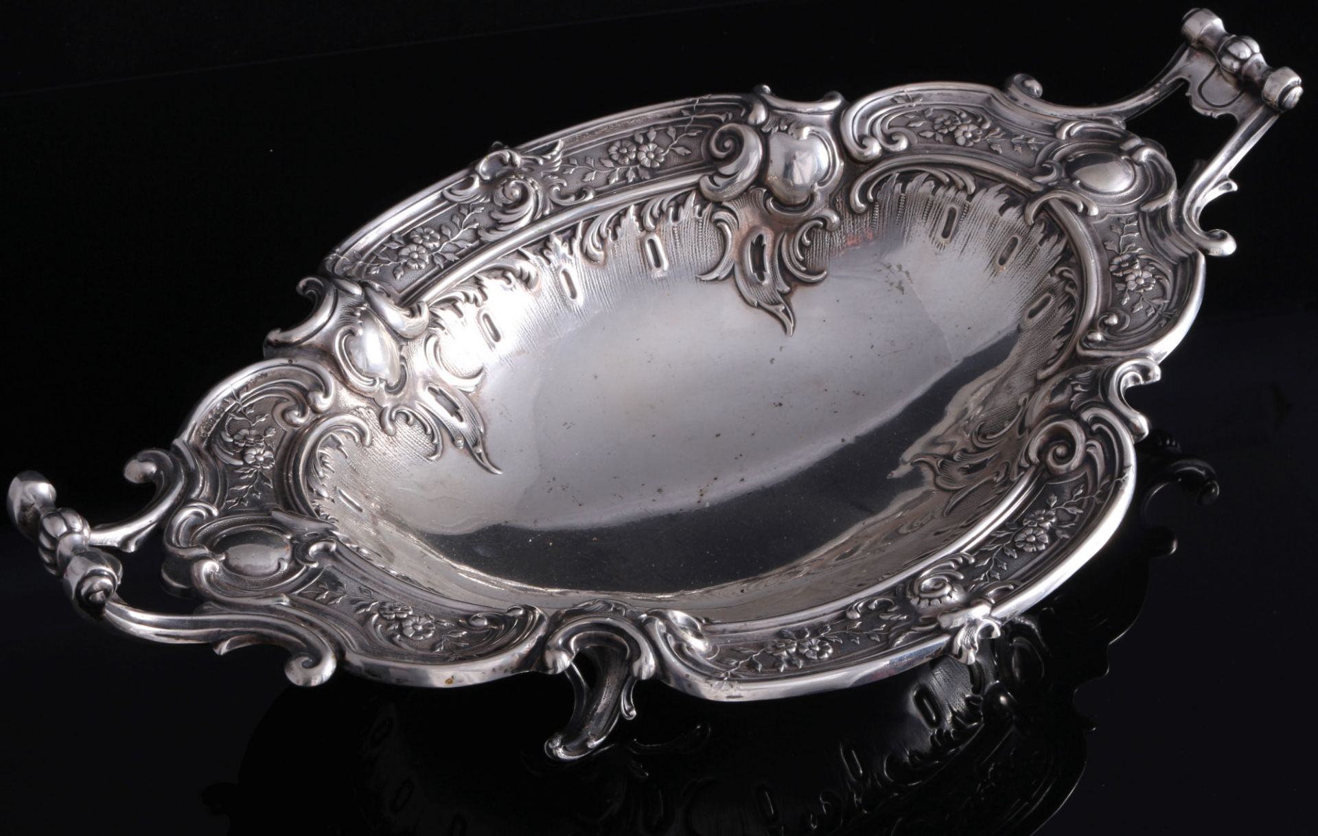 800 silver large handled bowl art nouveau, Silber große Henkelschale Jugendstil,