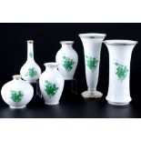 Herend Apponyi Vert 6 Prunkvasen, splendor vases,