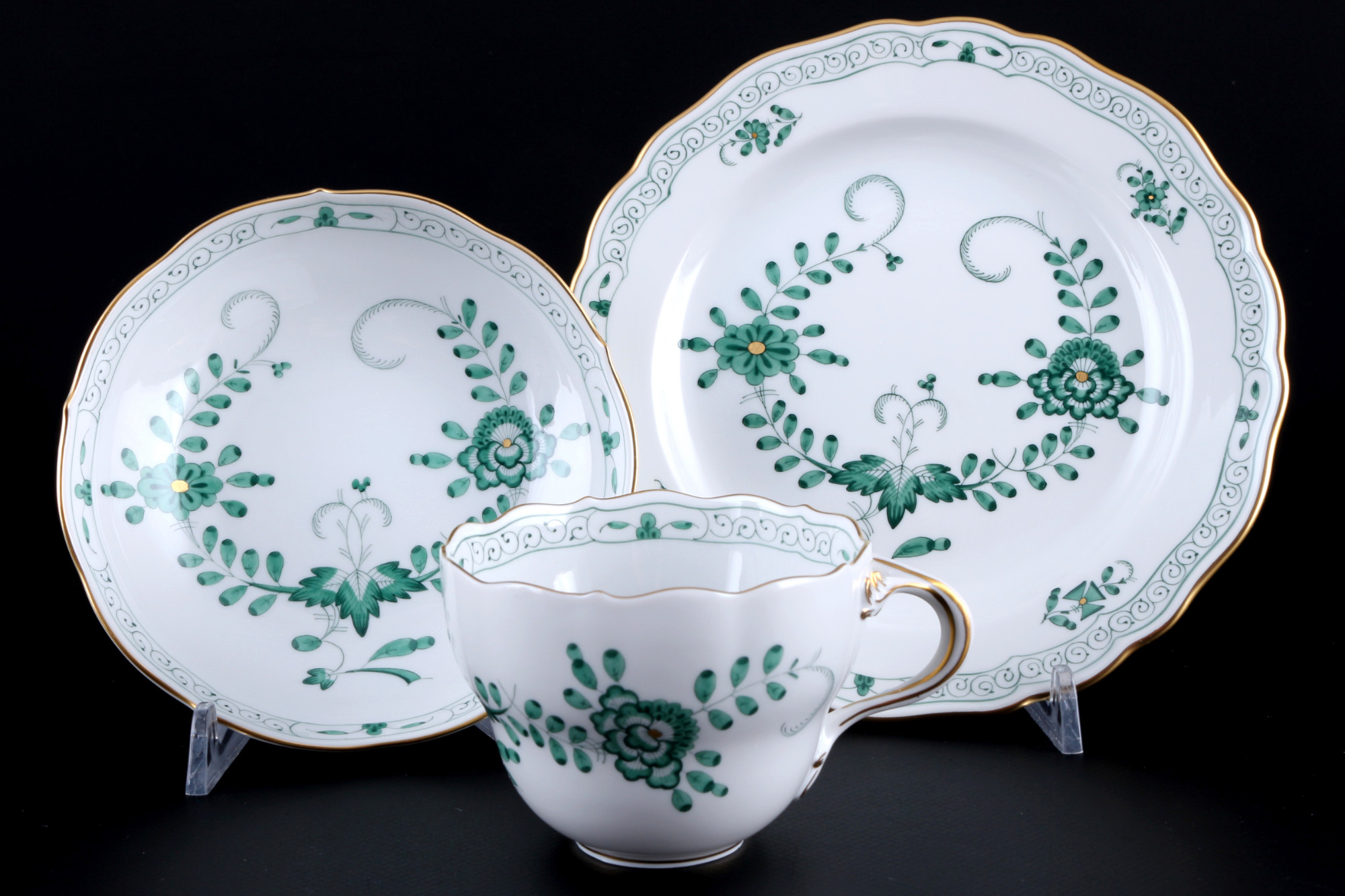 Meissen Indian Green coffee service for 6 persons 1st choice, Kaffeeservice für 6 Personen 1.Wahl, - Image 2 of 6