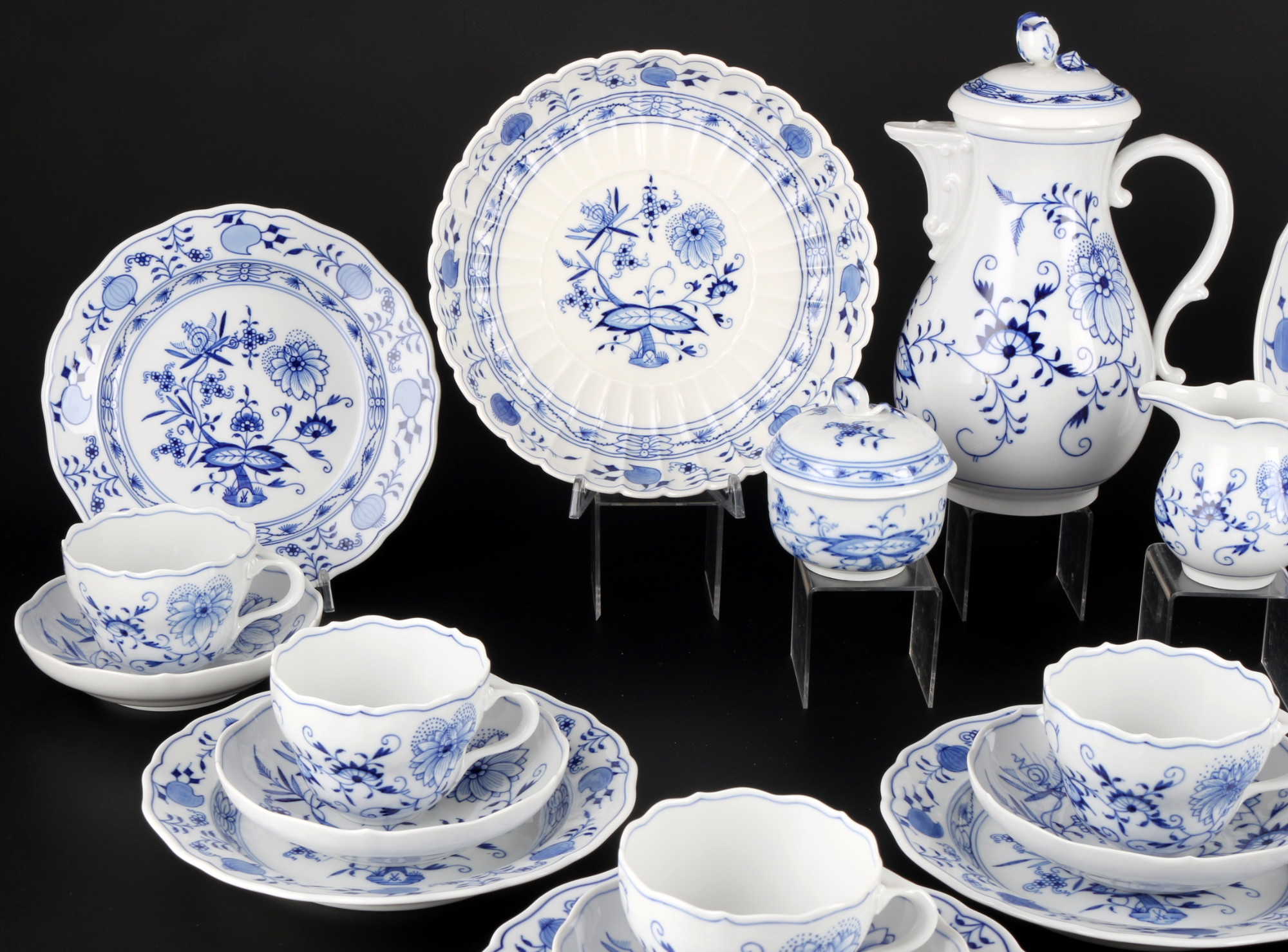 Meissen Onion Pattern coffee service for 7 persons 1st choice, Kaffeeservice für 7 Personen 1.Wahl, - Image 2 of 6