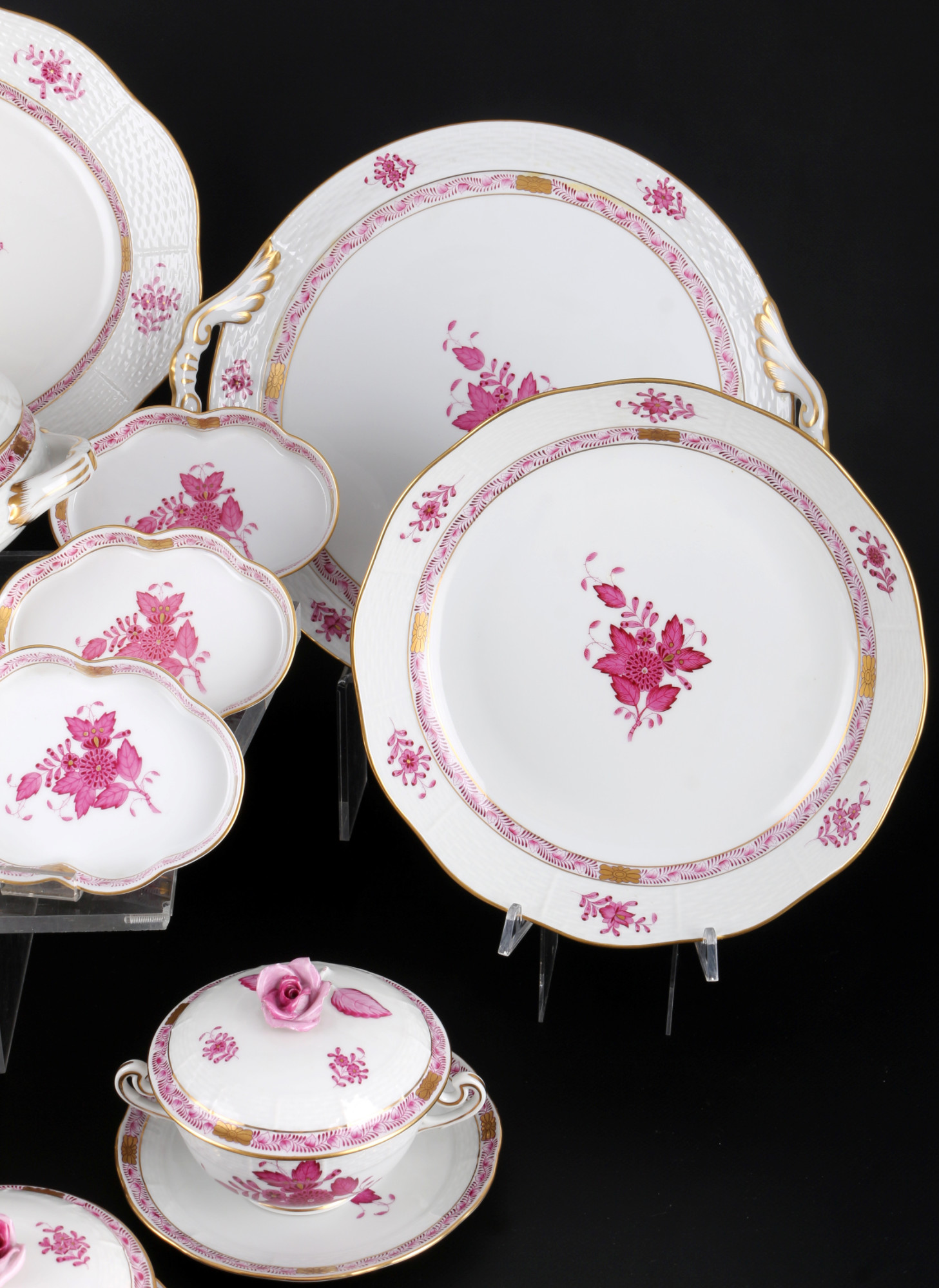 Herend Apponyi Purple dinner service for 6 persons, Speiseservice für 6 Personen, - Image 4 of 6
