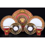 Rosenthal Versace Medusa 2 Kaffeegedecke mit Platte, coffee cups with dessert plates and platter,