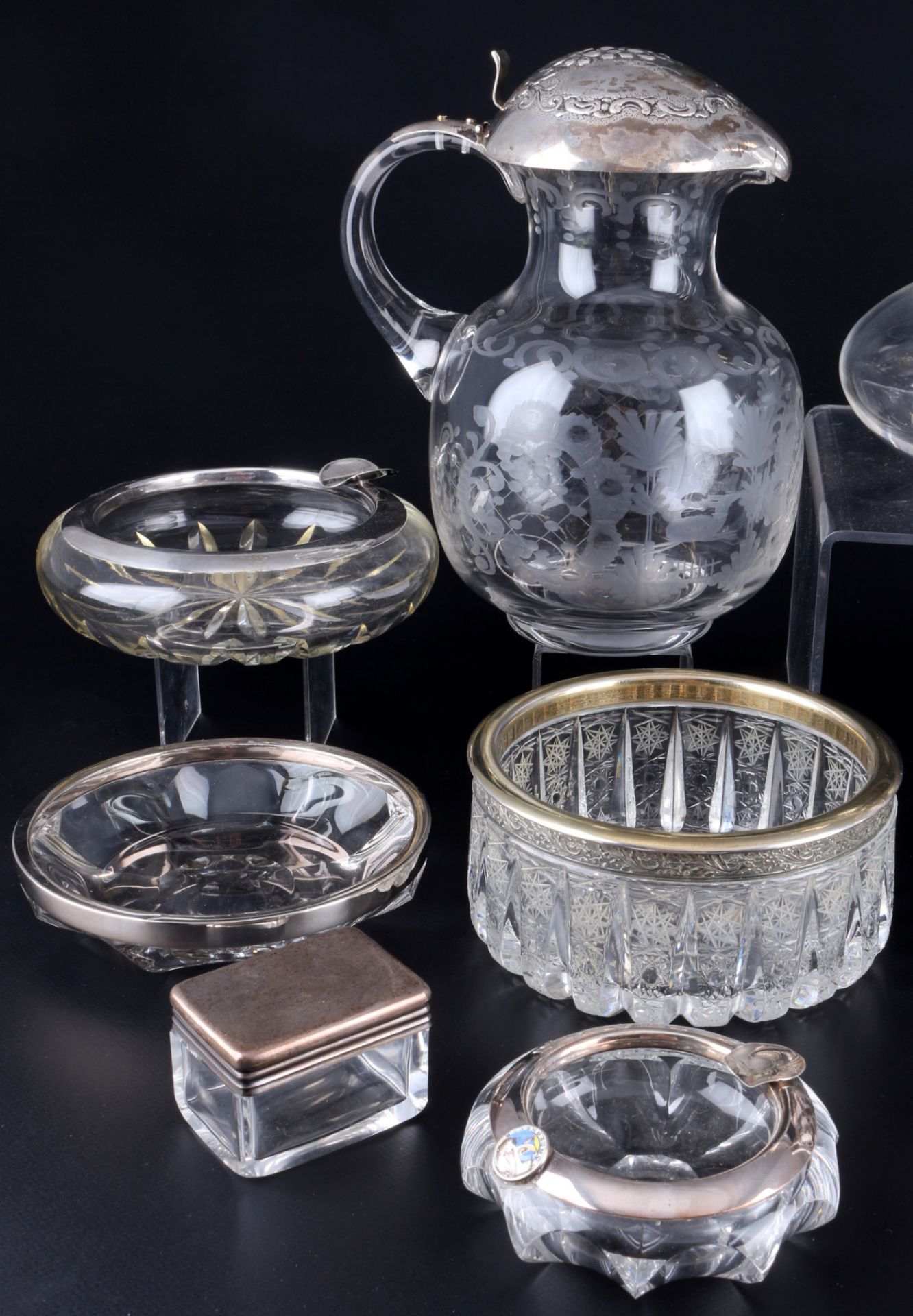 830 - 925 sterling silver decorative lot, including pot, bowls and ashtrays, Silber 16-teiliges Konv - Image 2 of 4