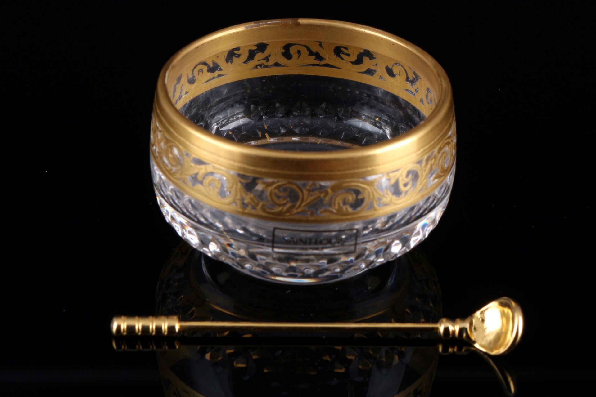 St. Louis Thistle Gold spice bowl, Saliere / Gewürzschale, - Image 2 of 4
