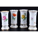 Meissen 4 Tatzen-Vasen, diverse Dekore, vases with paws,