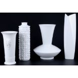 Meissen 4 Vasen, u.a. Ludwig Zepner, white splendor vases,