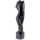Peter Makolies (*1936) Bronze Torso 3/4, moving figure with cloth,