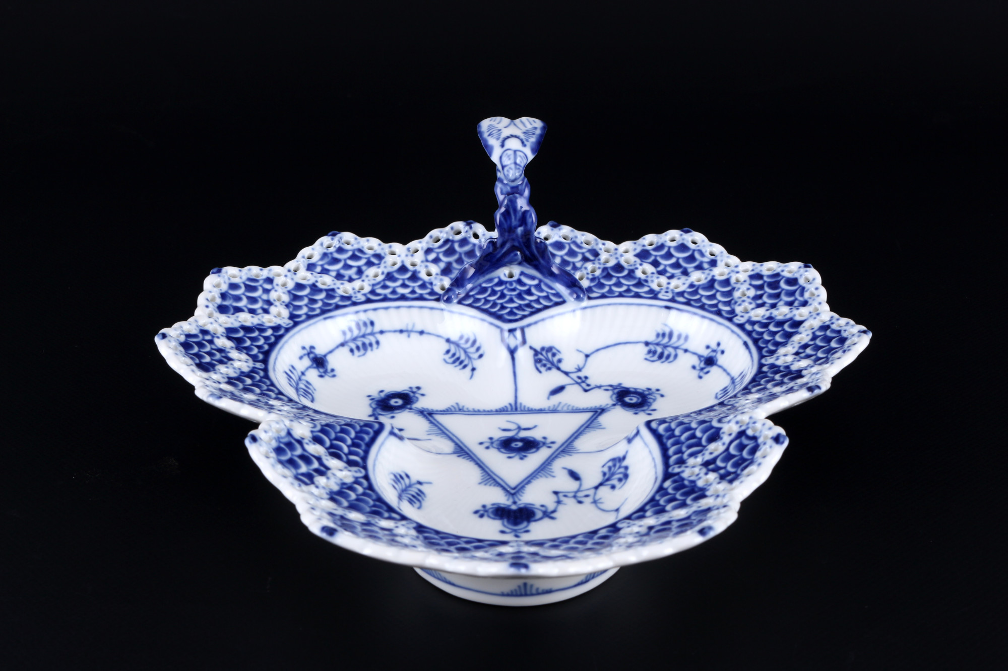 Royal Copenhagen Musselmalet Full Lace cabaret bowl 1077 1st choice, Vollspitze Kabarettschale, - Image 3 of 5