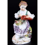 Meissen Gärtnerkind - Mädchen mit Hut und Blumenkörben 1.Wahl, Knaufmarke, gardener child girl with