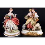 Capodimonte King's Porcelane 2 große Figuren, B. Merli & D. Ballaire, porcelain figures,