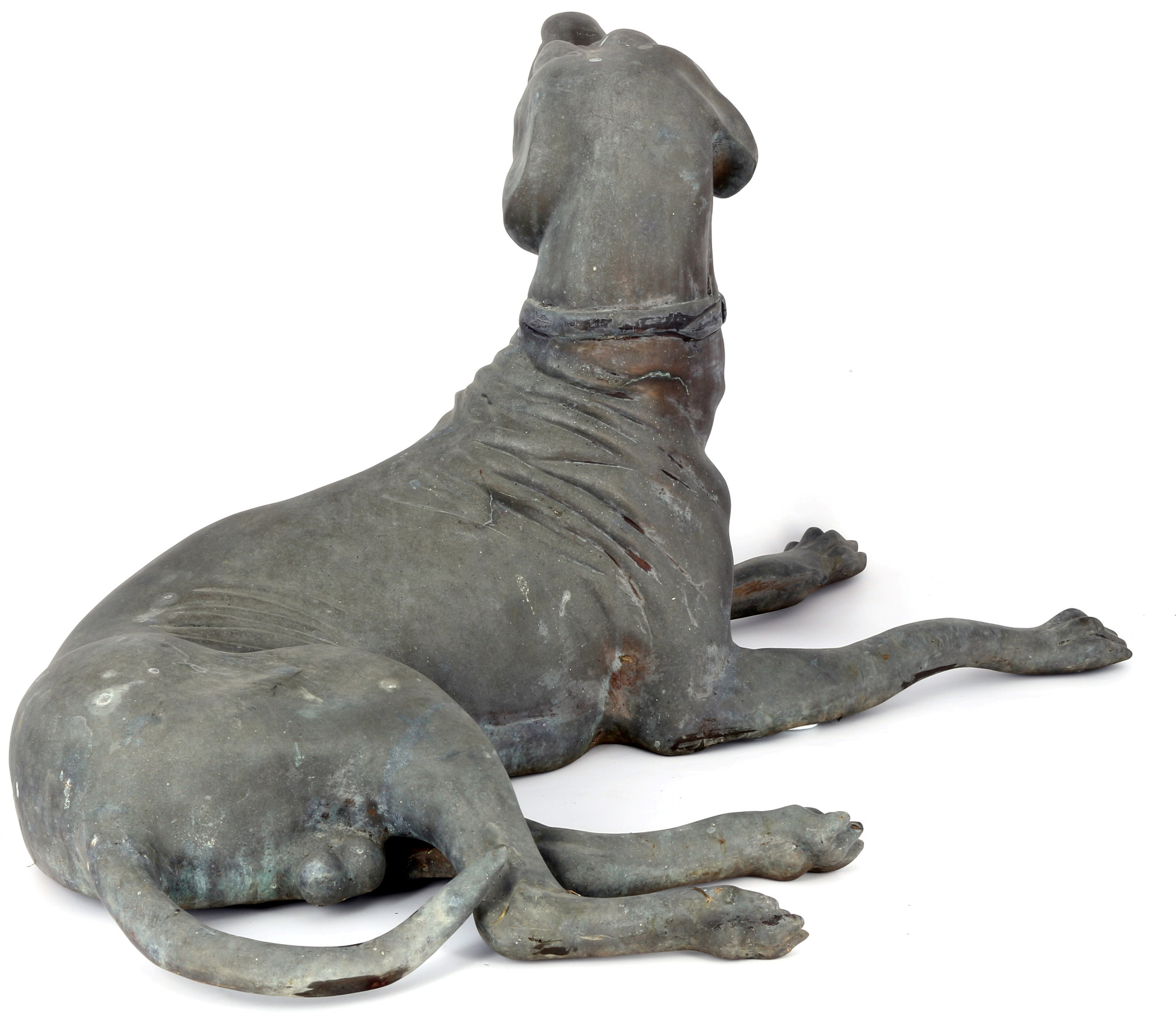 Large lying dog Weimaraner sculpture, Lebensgroßer liegender Hund Weimaraner Skulptur, - Image 4 of 4