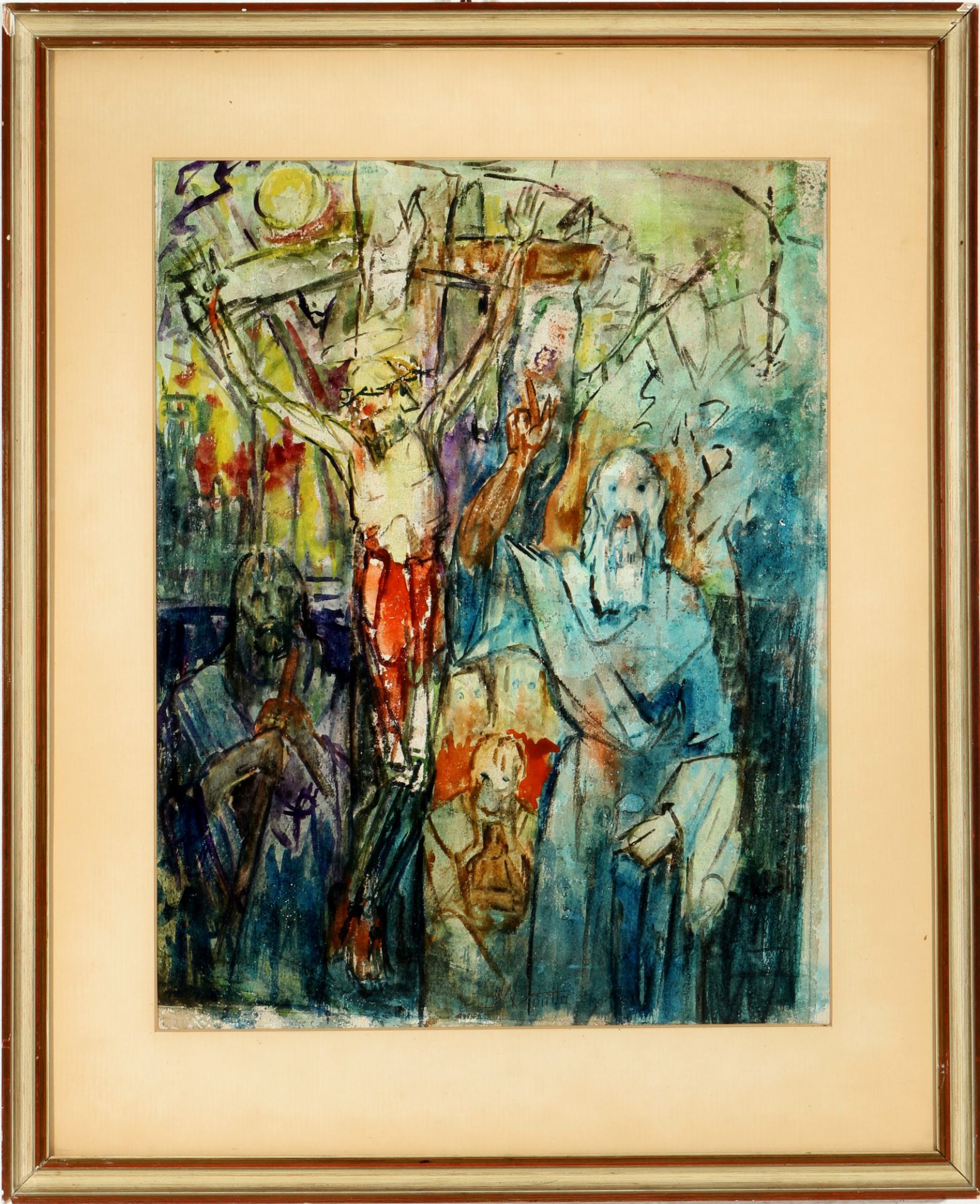 Kurt-Michael Voutta (1898-1965) Kreuzigung Christi, Crucifixion of Christ, - Bild 2 aus 3