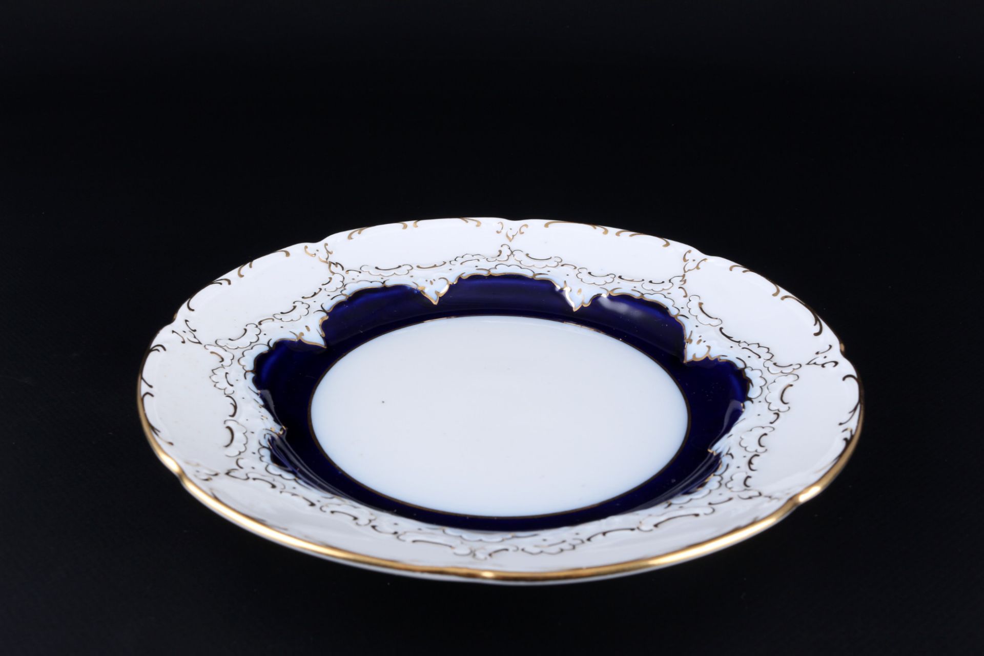 Meissen B-Form royal blue coffee cup with dessert plate 1st choice, Kaffeegedeck 1.Wahl, - Image 5 of 7
