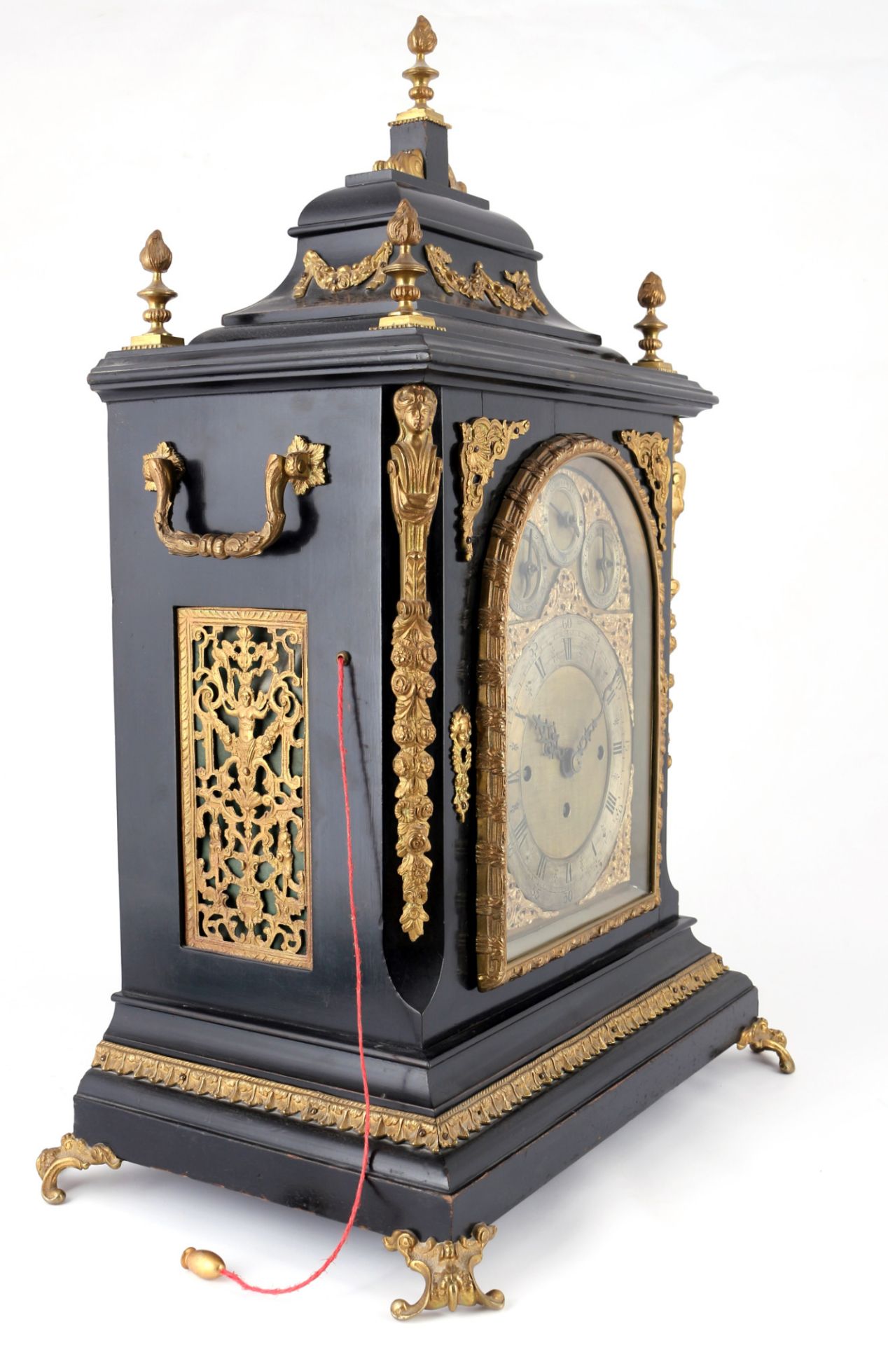 Riesige Stockuhr H 72 cm, England 19. Jahrhundert, bracket clock, - Bild 4 aus 7