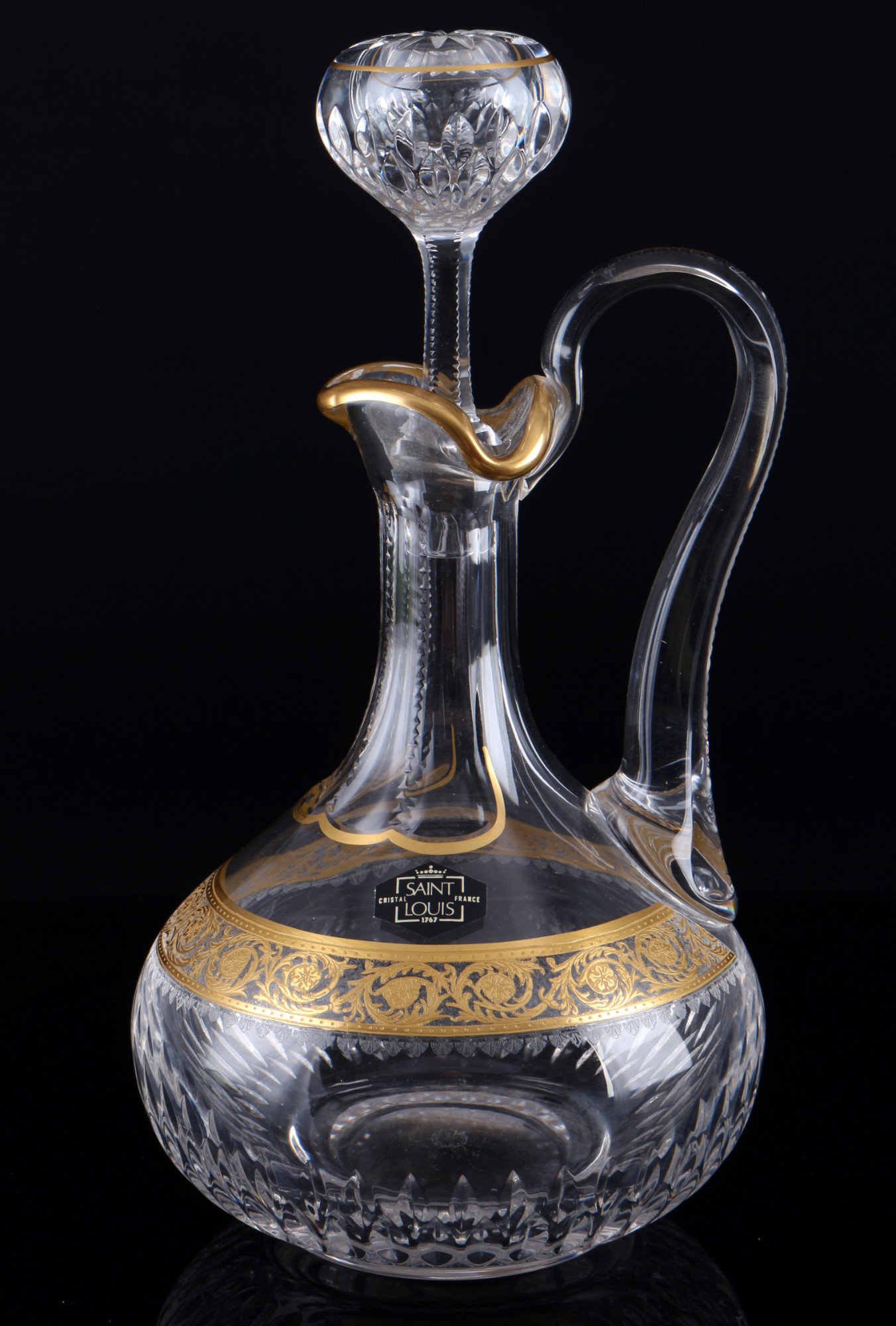 St. Louis Thistle Gold large wine decanter, großer Weindekanter,