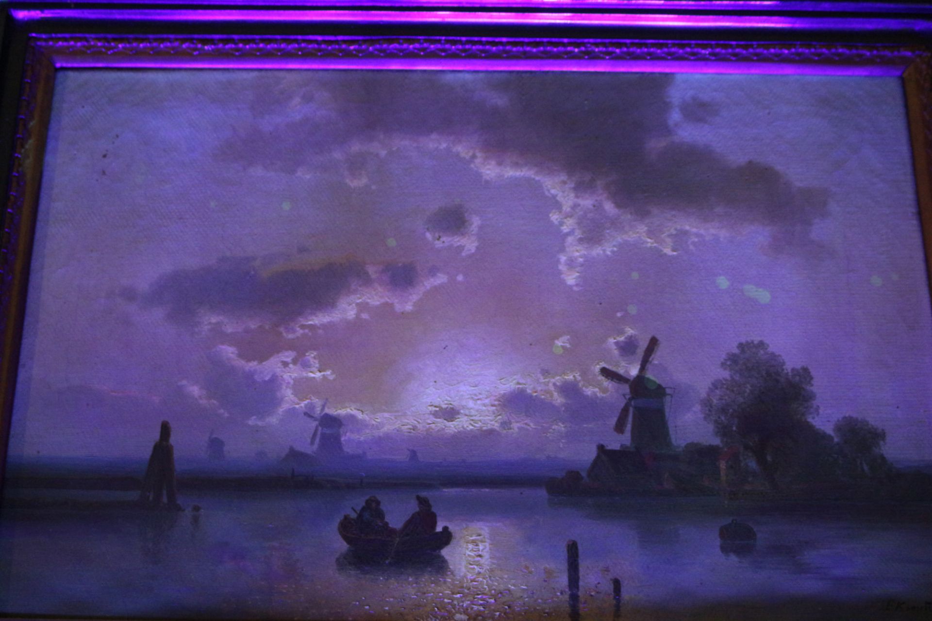 Felix Kreutzer (1835-1876) Windmühlen an der Zaan im Sonnenuntergang, wind mills on the Zaan at suns - Bild 5 aus 6