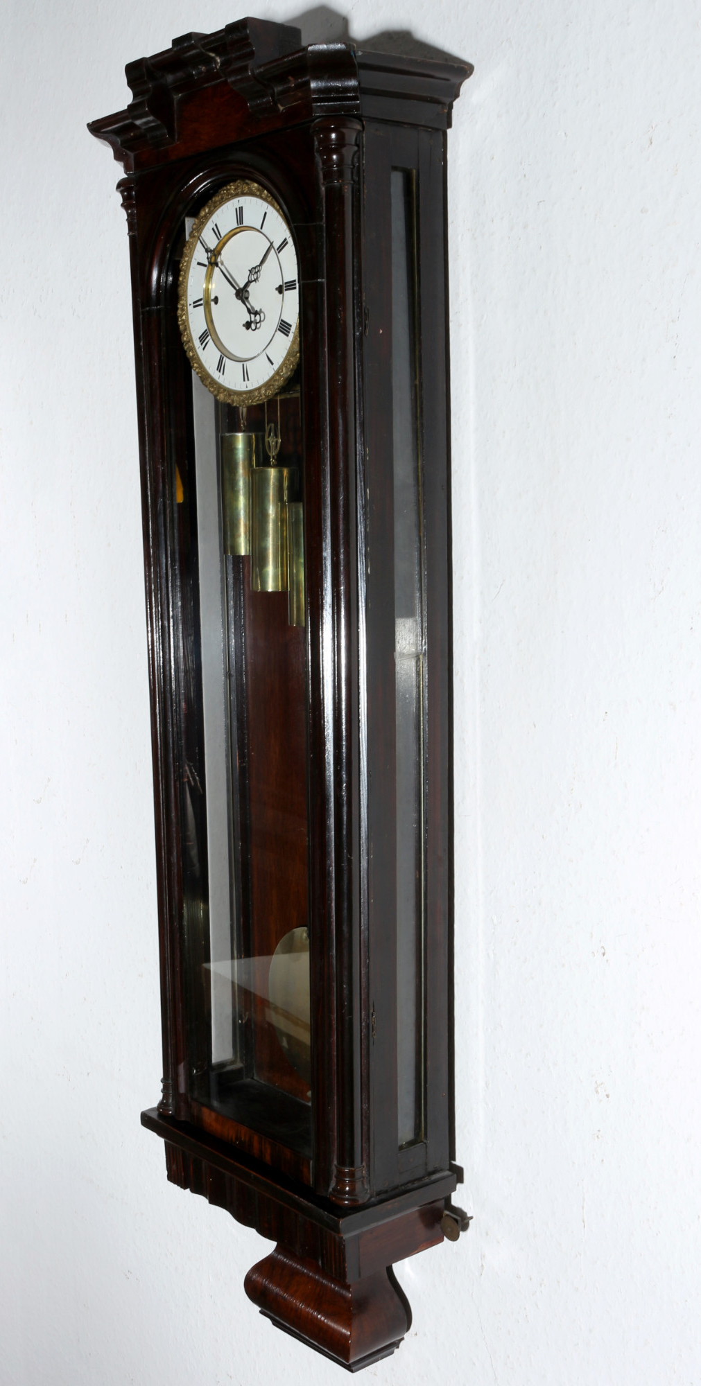 Vienna wall clock ca. 1900, Wiener Regulator 3-Gewichter um 1900, - Image 3 of 6