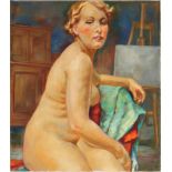 Rudolf Neugebauer (1892-1961) Weiblicher Akt vor Staffelei, female nude in front of an easel