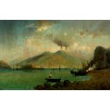 Hermann Mevius (1820-1864) Bucht von Neapel mit Fischern, Naples bay with fishermen,