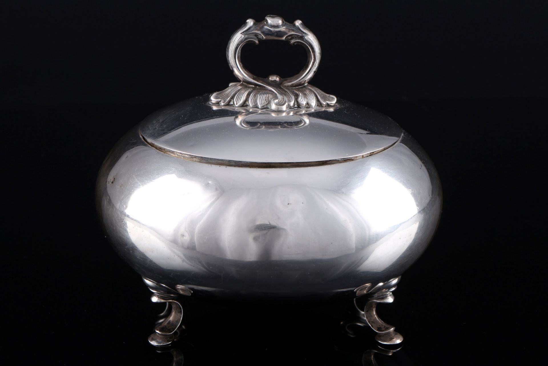 800 Silber Deckeldose Körner & Proll, silver lidded box art nouveau,