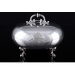 800 Silber Deckeldose Strube & Sohn, silver lidded box art nouveau,