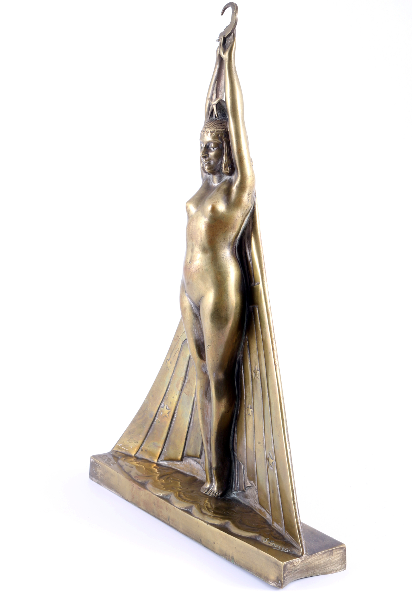 Georgij Dmitrievic Lavrov (1895-1991) bronze female nude - The Night, Frauenakt - Die Nacht, - Image 3 of 6