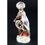 Meissen Affenkapelle Drehleierspielerin, hurdy gurdy player monkey chapel,