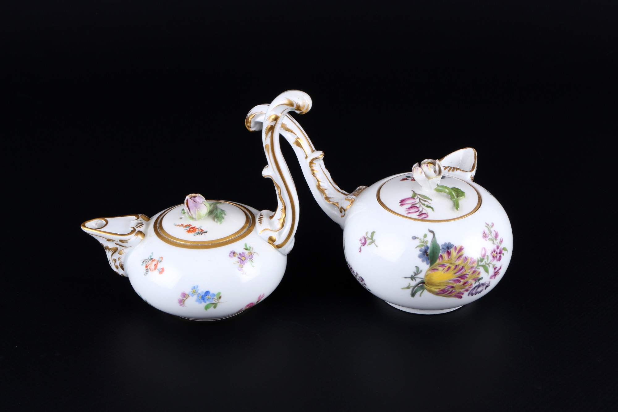 Meissen Flowers 2 small jugs 18th / 19th century, Kännchen 18. / 19. Jahrhundert, - Image 5 of 8