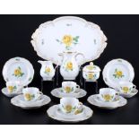 Meissen Gelbe Rose Mokkaservice für 6 Personen, mocha coffee service for 6 pers.,