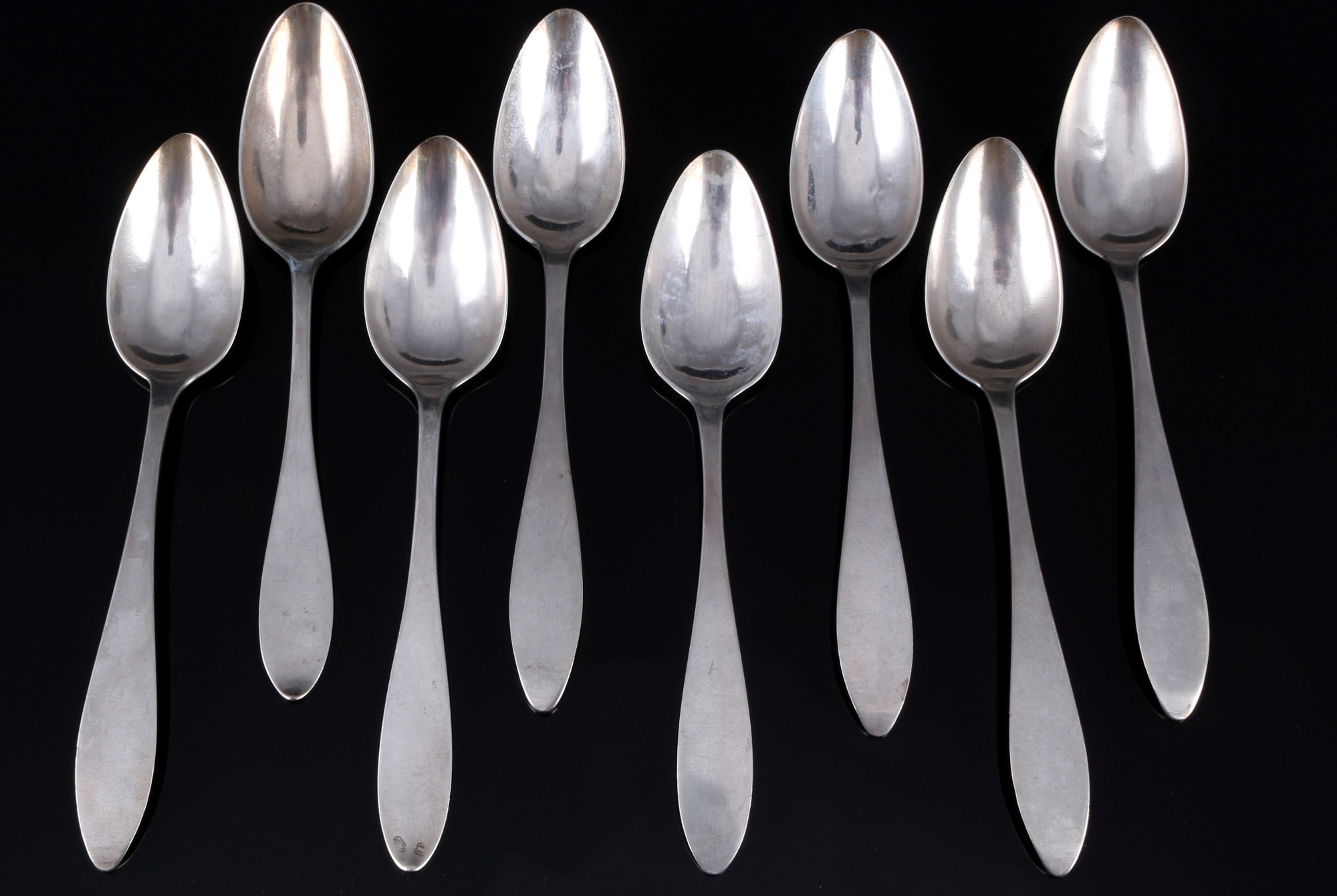 Silver 8 dinner spoons 19th century, Silber Löffel 19. Jahrhundert,