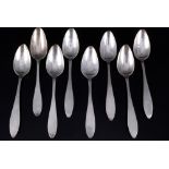 Silber 19. Jahrhundert 8 Suppenlöffel, silver dinner spoons 19th century,