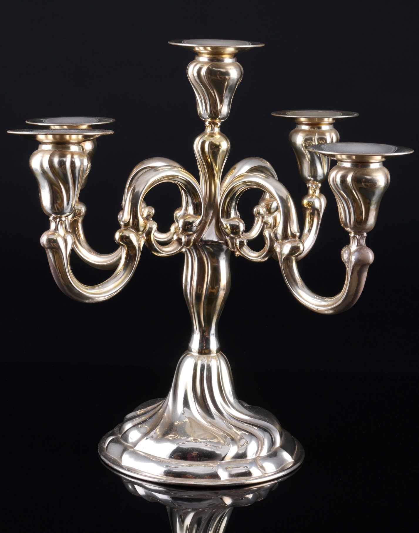 925 sterling silver large candelabra, 5-lights, Silber großer Kerzenständer,