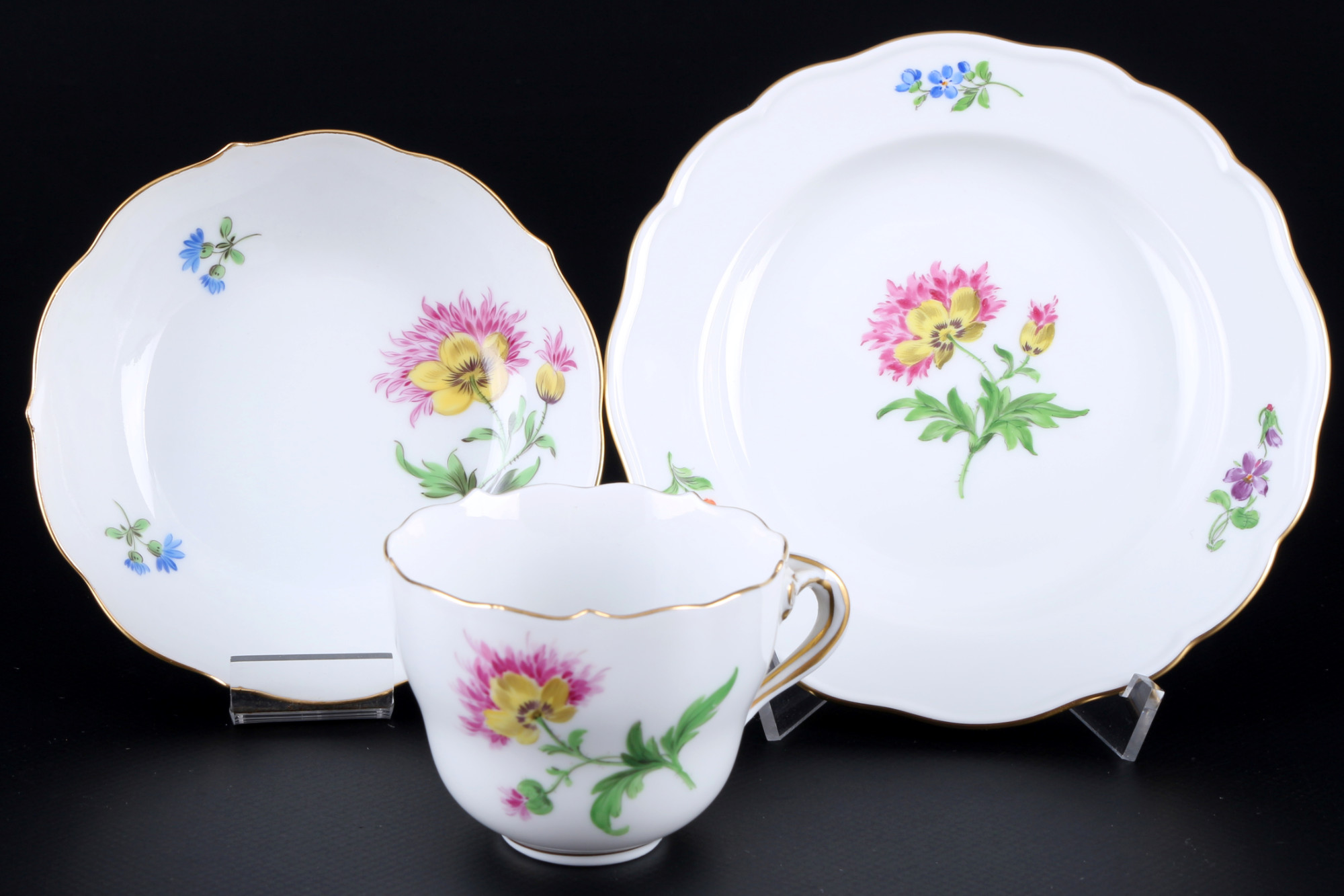 Meissen Flowers mocha coffee service for 8 persons, Mokkaservice für 8 Personen, - Image 2 of 7