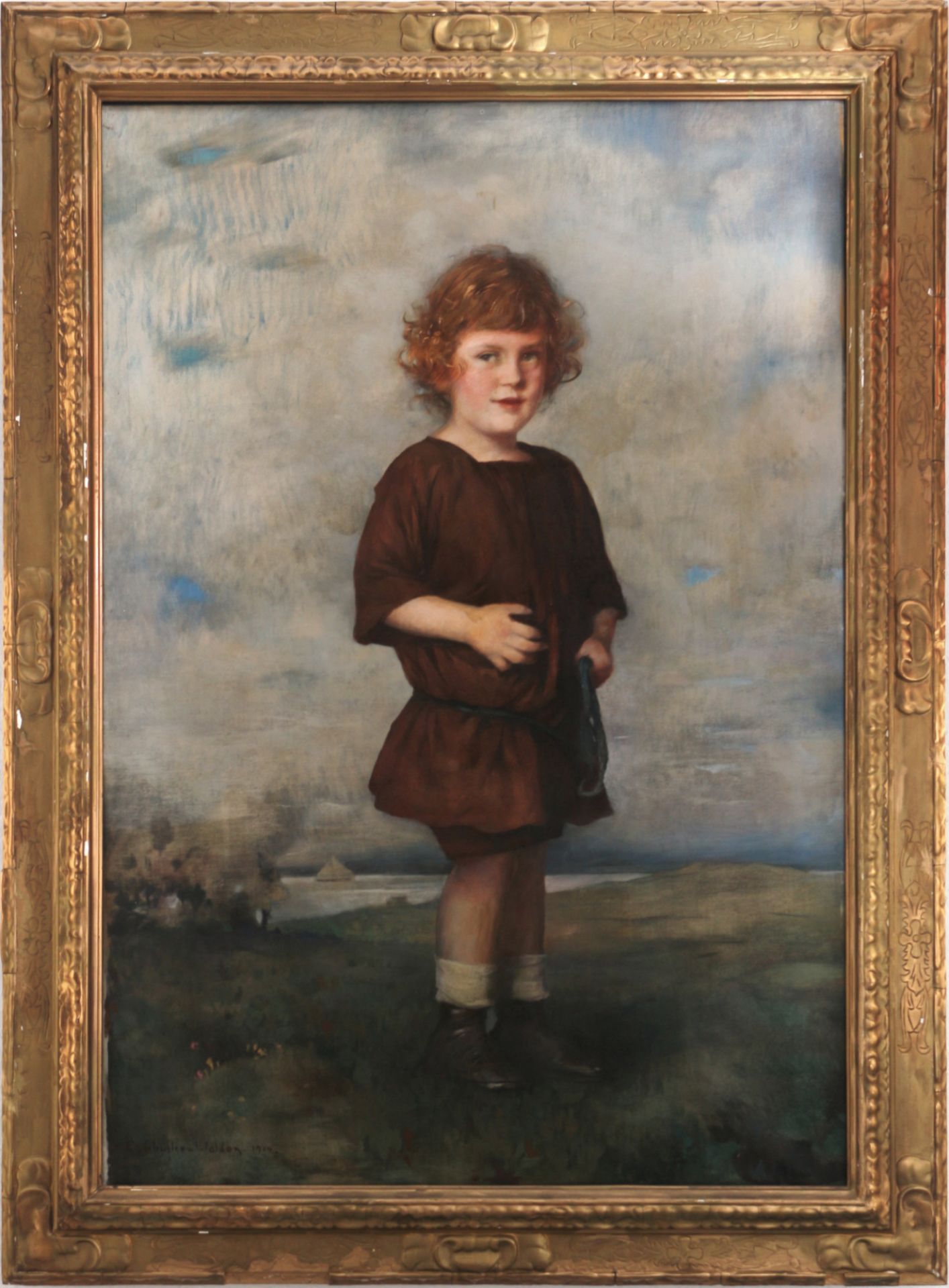 Georg Schuster-Woldan (1864-1933) Portrait eines rothaarigen Knabens 1914, portrait ginger-haired bo - Bild 2 aus 5