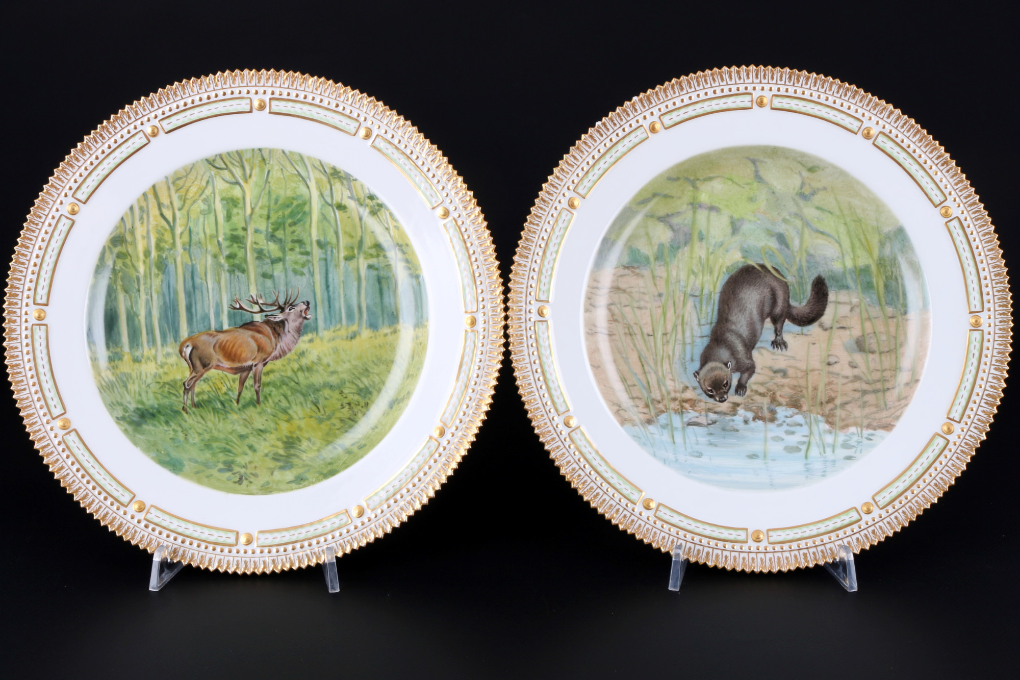 Royal Copenhagen Fauna Danica 2 dinner plates 3549 1st choice, Speiseteller,