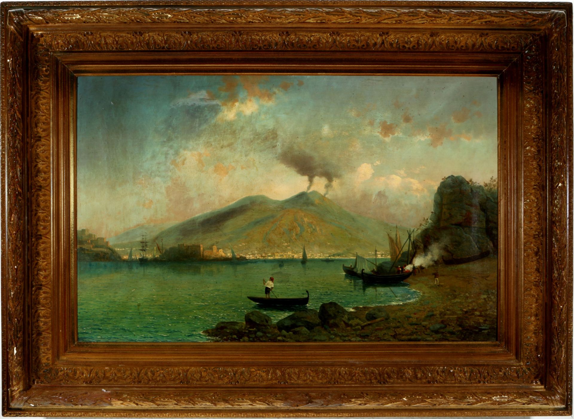 Hermann Mevius (1820-1864) Bucht von Neapel mit Fischern, Naples bay with fishermen, - Bild 2 aus 4